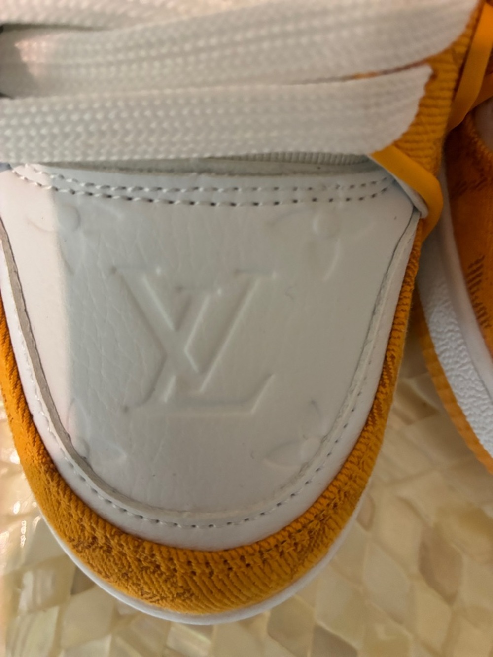 Louis Vuitton Orange and White Sneakers with LV Logo size 38 - Picture 7 of 12